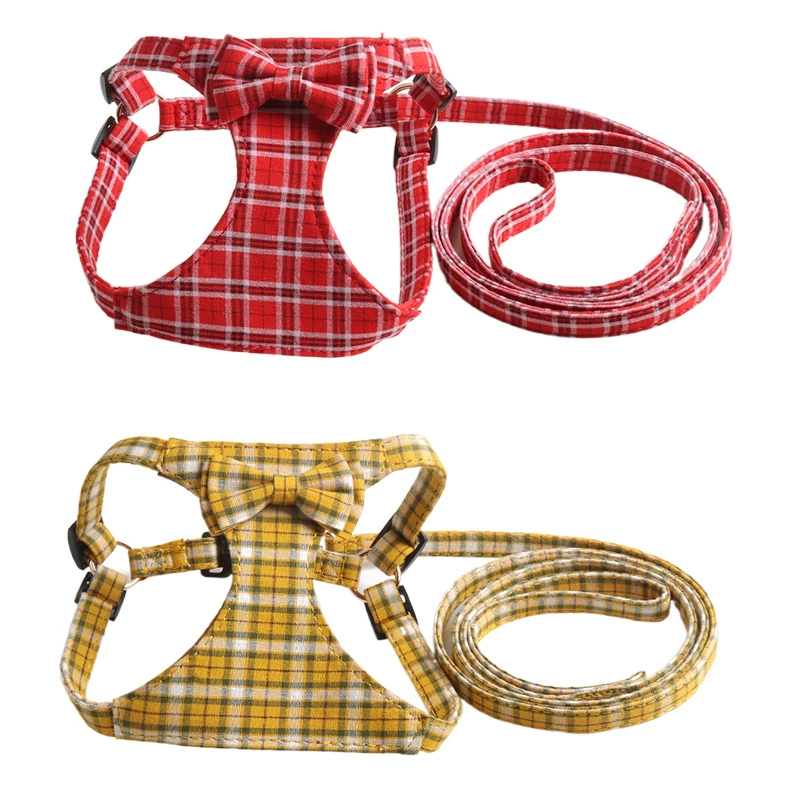 Aminger Новый нагрудный ремень для домашних животных Британский клетчатый жилет с бантом для домашних животных кошка и собака через замшу на подкладке