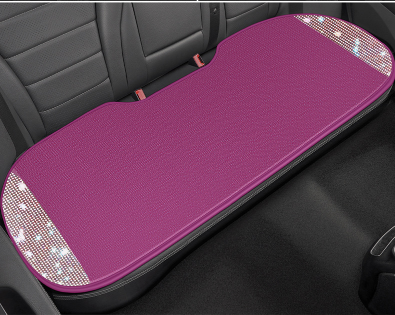 Women's Car Cushion Summer Cool Cushion High-end Atmospheric Full Diamond Car Seat Cushion Pink Four Seasons Universal Three-piece Set