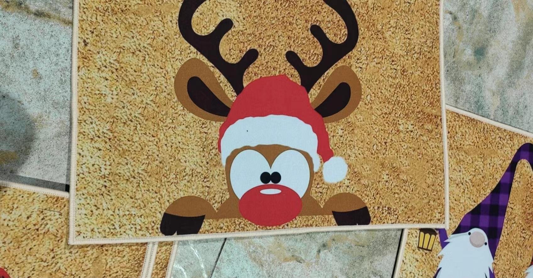 Tapis De Velours De Cristal De Dessin Animé Mignon De Noël display picture 2