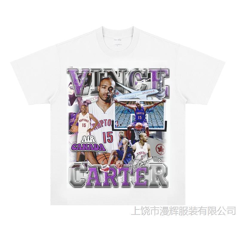 Trendy Brand Original Vince Carter Printed Short-sleeved T-shirt vintage Loose Retro Small Nose Digital Jet Printing
