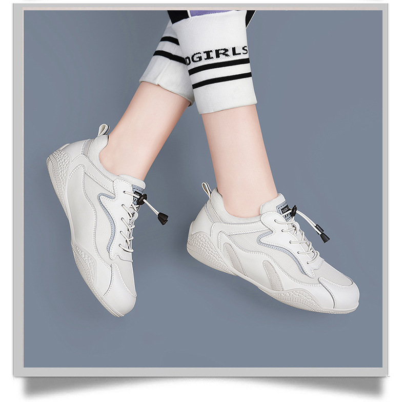 Giày sneaker nữ da thật đế mềm lưới thoáng khí dáng thể thao nhẹ xuân hè 2024 — Xám be 58231 LJ, Màu đen 58231 LJ, Màu hồng 58219 LJ, DH 58278-1 gót trắng cao 3cm mẫu thoáng khí mùa hè chi tiết 17