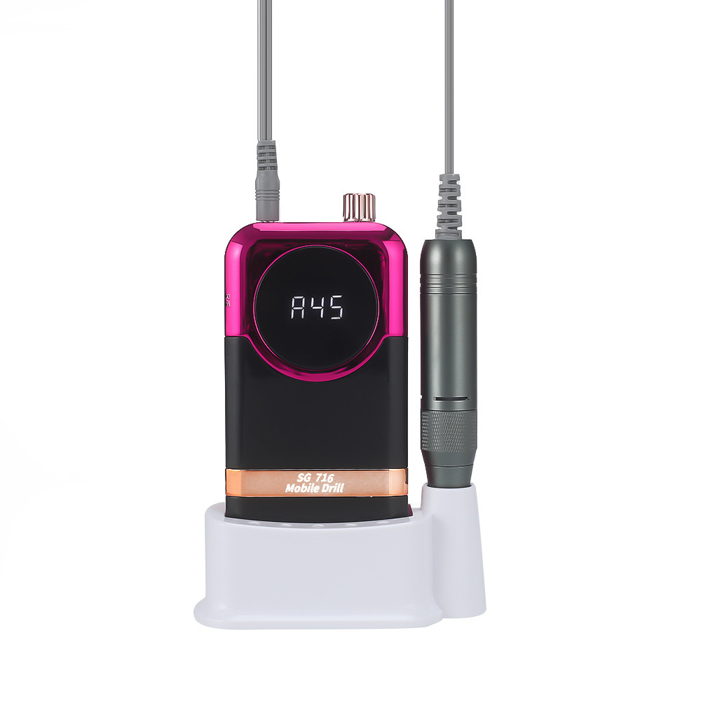 Lijadora de uñas de almacenamiento de energía transfronteriza 45000RPM Lijadora de uñas eléctrica de alta rotación con lijadora de uñas con base