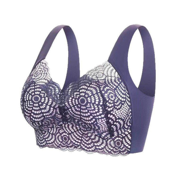 Foreign Trade Bra chubby girl No Steel Ring plus size Sports Sleep Thin Underwear Vest Sensual Lace Gathering