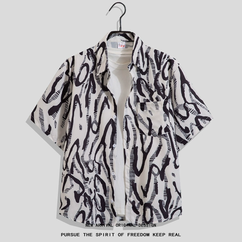 Рубашка Summer oversize хип‑хоп короткий рукав, унисекс, свободный крой (размеры до 4XL)