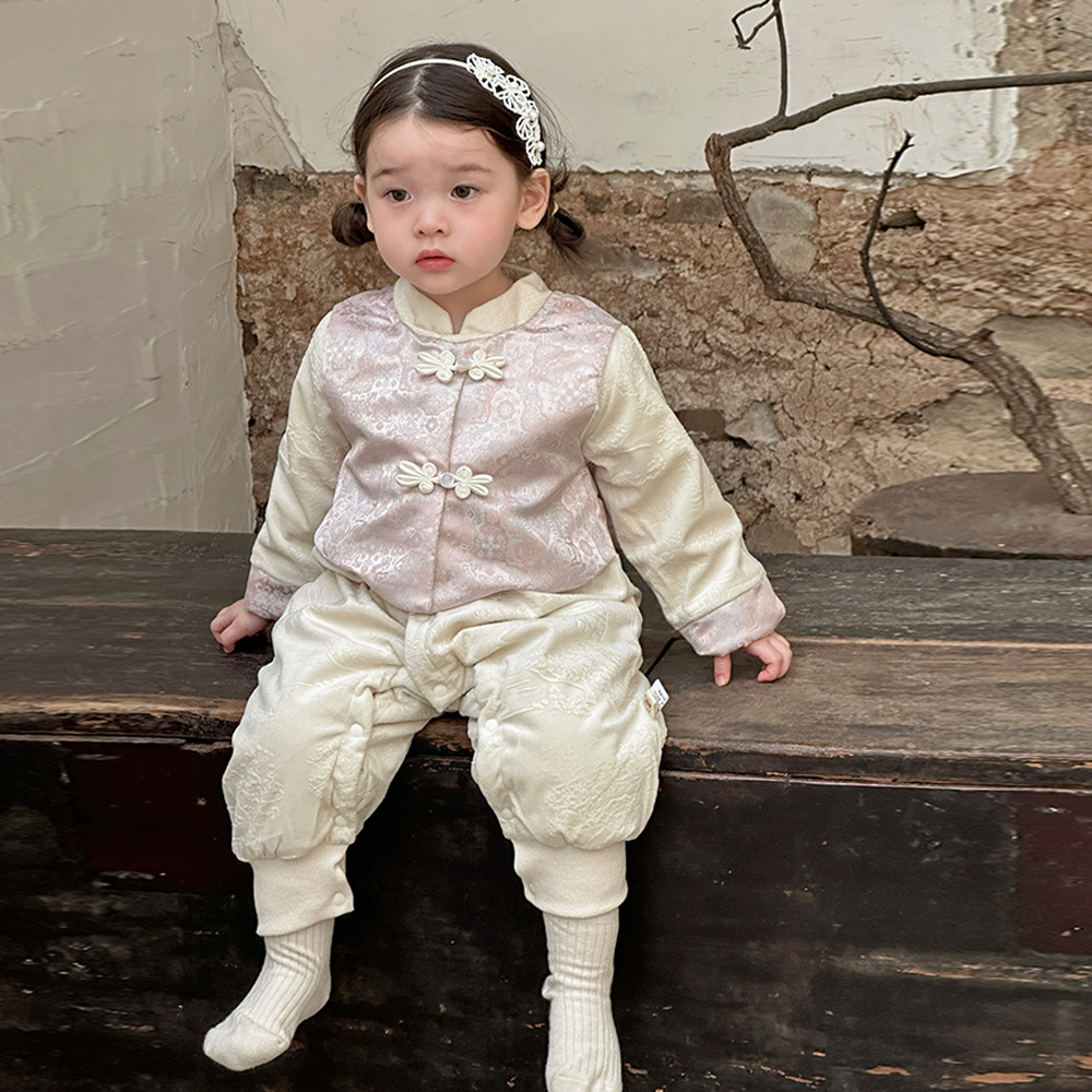 Ropa de bebé, estilo otoño e invierno, una pieza, luna llena, cien días, niña, bebé, princesa, bolso, pedo, mameluco de terciopelo