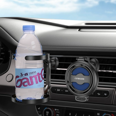 Car-Mounted High-End Water Cup Holder, Car cup holder/beverage holder - foldable-model-dark-blue-is-small-and-does-not-take-up-space