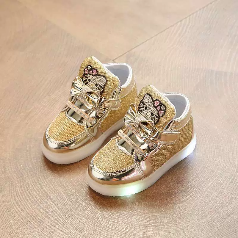 Spring and Autumn New Children's Shoes Cartoon Lighting Shoes Children's Flashing Sports Shoes Girls Luminous Single Shoes Baby Toddler Shoes Trendy