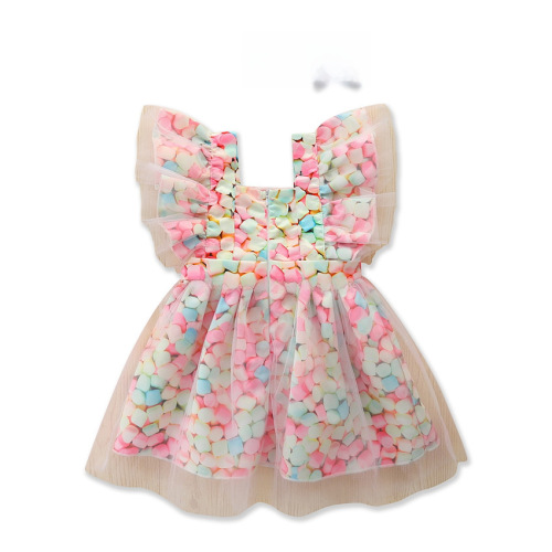 SAMGAMI BABY Cross-border Children's Clothing Girls Summer Princess Dress Net Mesh Skirt Sweet Formal Dresses Children's Skirts