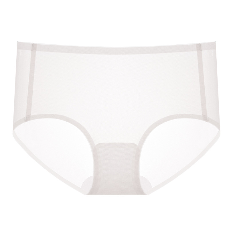 Seda de hielo sin costuras de gran tamaño 200 kg entrepierna antibacteriana ultrafina sin costuras entrepierna larga entrepierna de algodón entrepierna transpirable cadera ropa interior de mujer