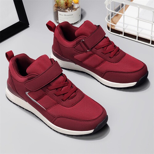 Anti-slip Autumn Women's and Men's Thick Warm Middle-Aged Healthy Walking Shoes Soft Sole Large Size Elderly Shoes A2088