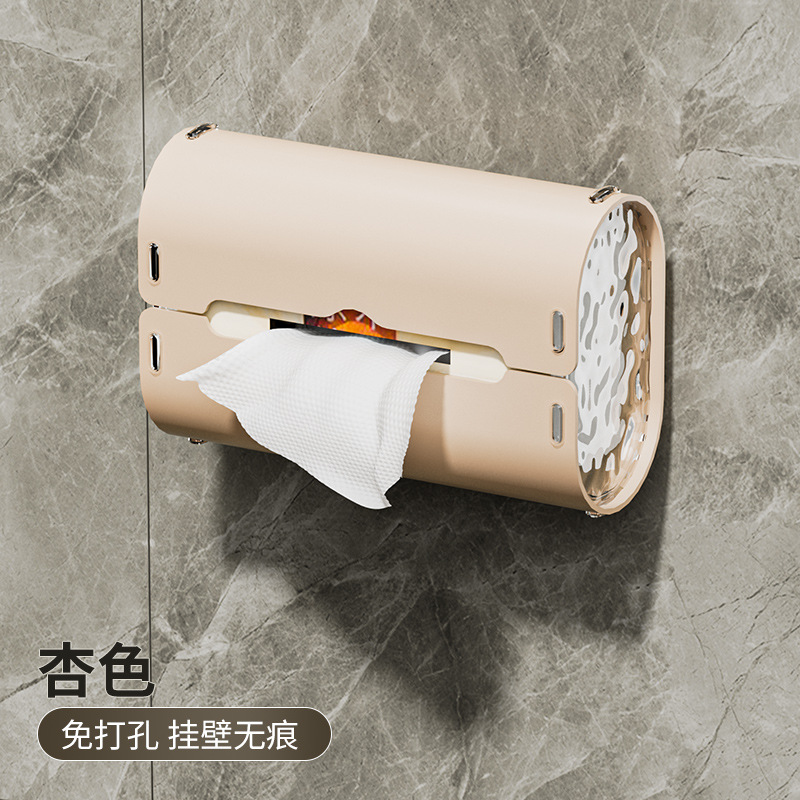 Caja de pañuelos con ventosa, silicona, sin perforación, baño y sala, organizador