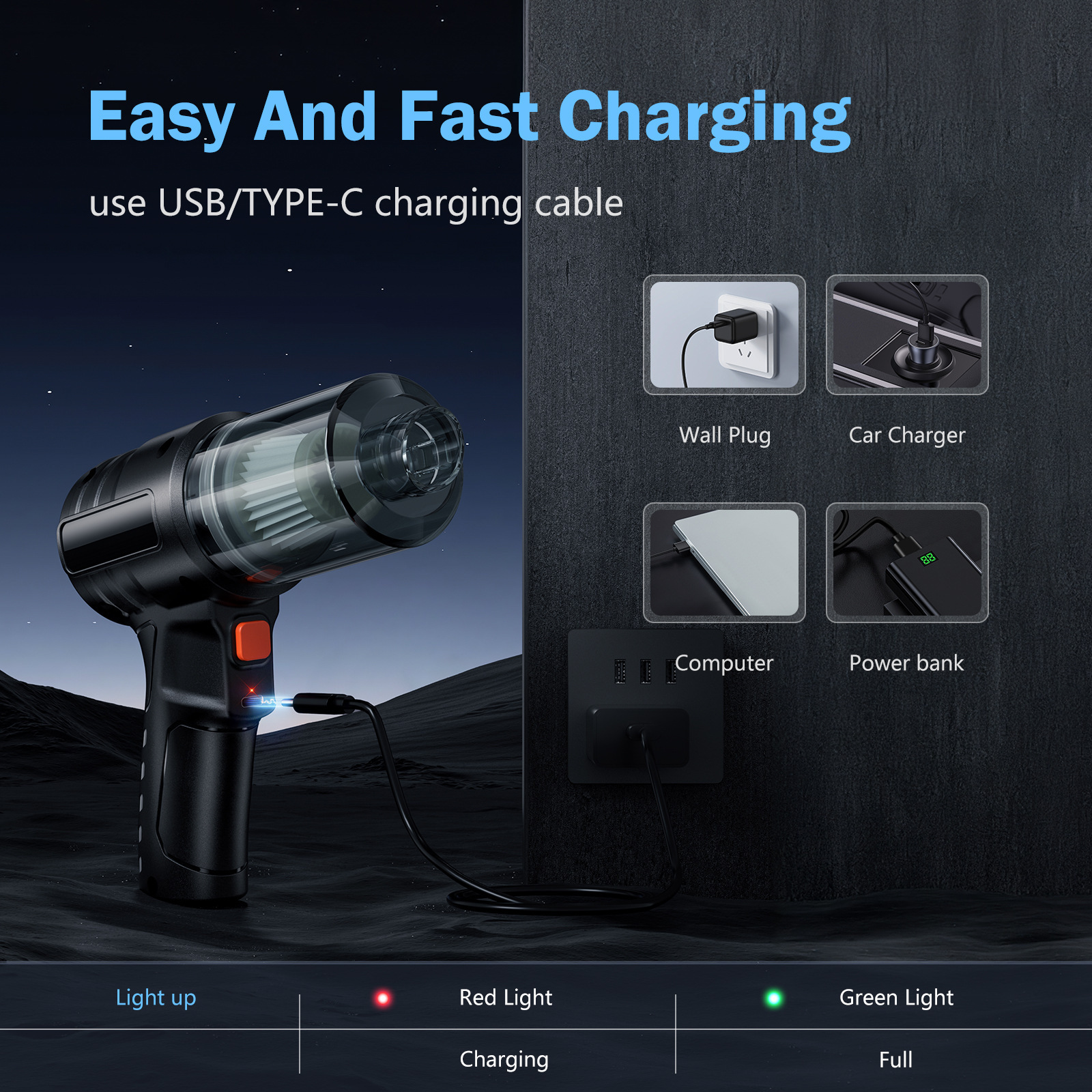 Car Vacuum Cleaner Portable High-Power Brushless Vacuum Cleaner Wireless Charging Handheld Car Vacuum Cleaner Small Wholesale