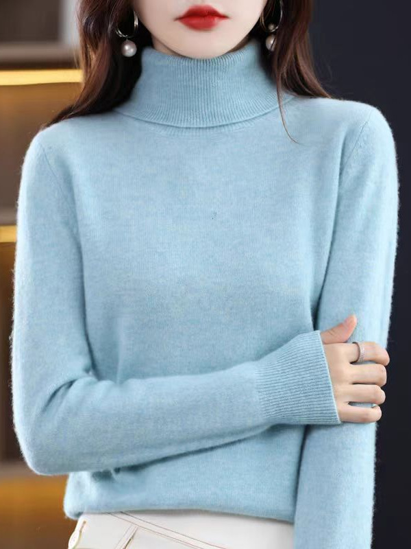 Cashmere Sweater for Women 2025 New Style Turtleneck Base Layer Knitwear for Spring, Autumn, and Winter Slim Fit Turn-Down Collar Top