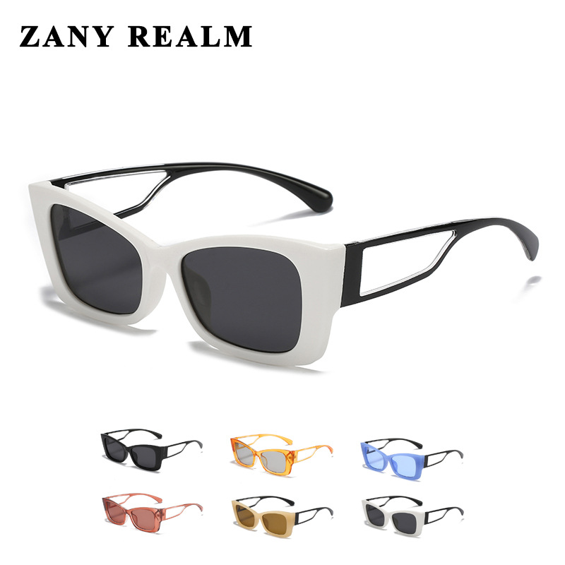 Nuevo Xiaoxiang retro CAT EYE sunglasses cross-border contraste color hueco leche té online emisión en vivo gafas de sol fabricante