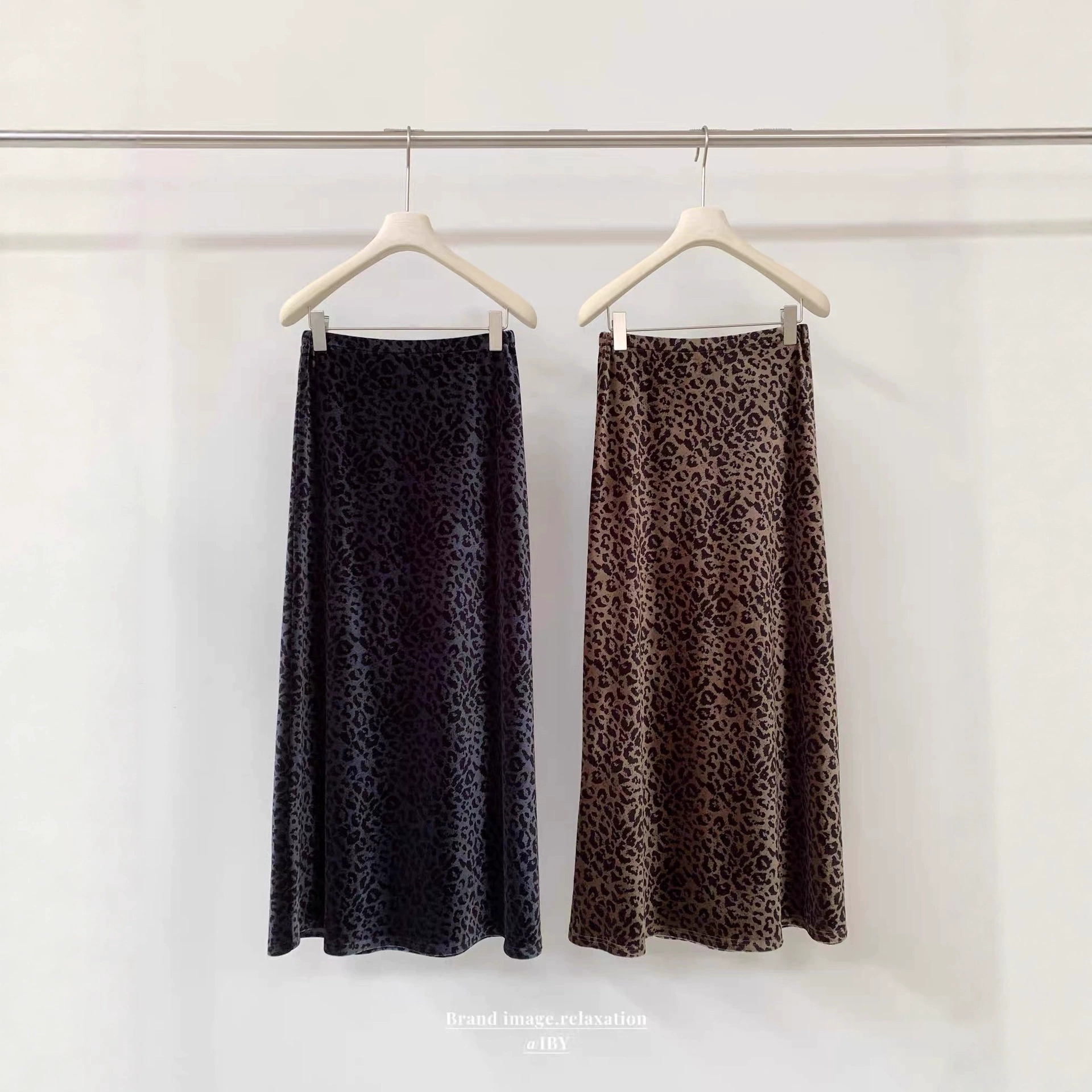 Юбка прямого кроя BB Italian and French Exchange (тонкий бархат с леопардовым принтом) 6522