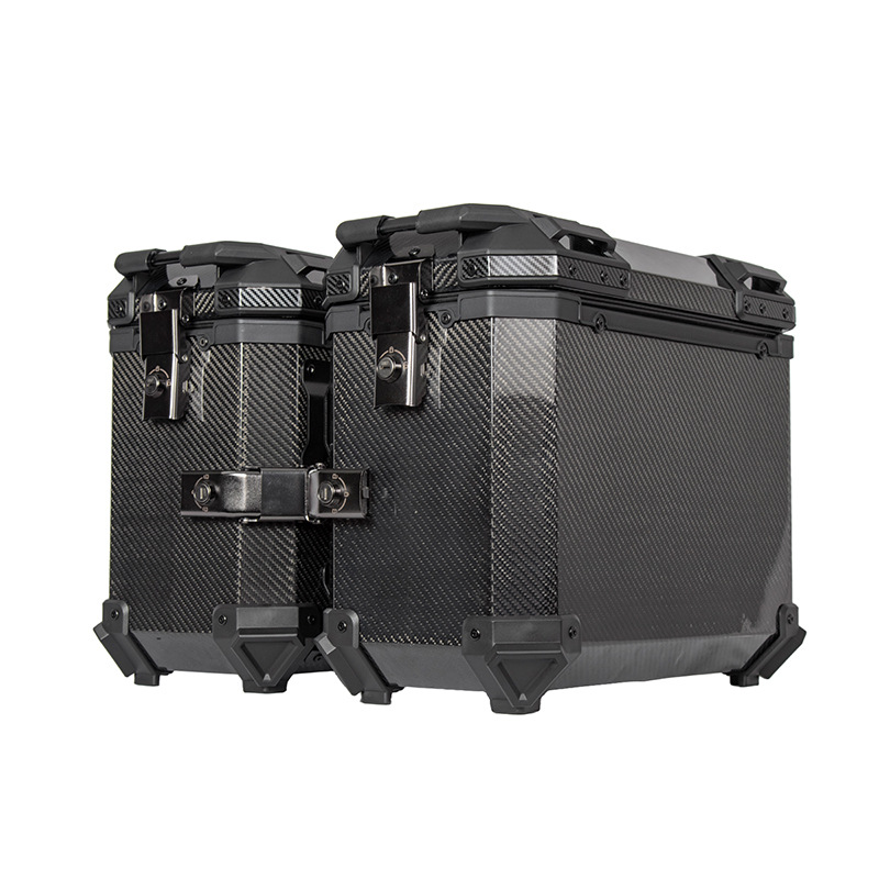 38L caja lateral de fibra de carbono motocicleta de gran capacidad de equipaje lateral impermeable caja colgante motocicleta suministros lado tronco