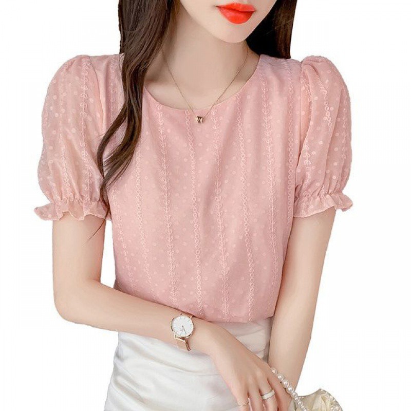Fashionable cute shiffon summer lace T-shirt