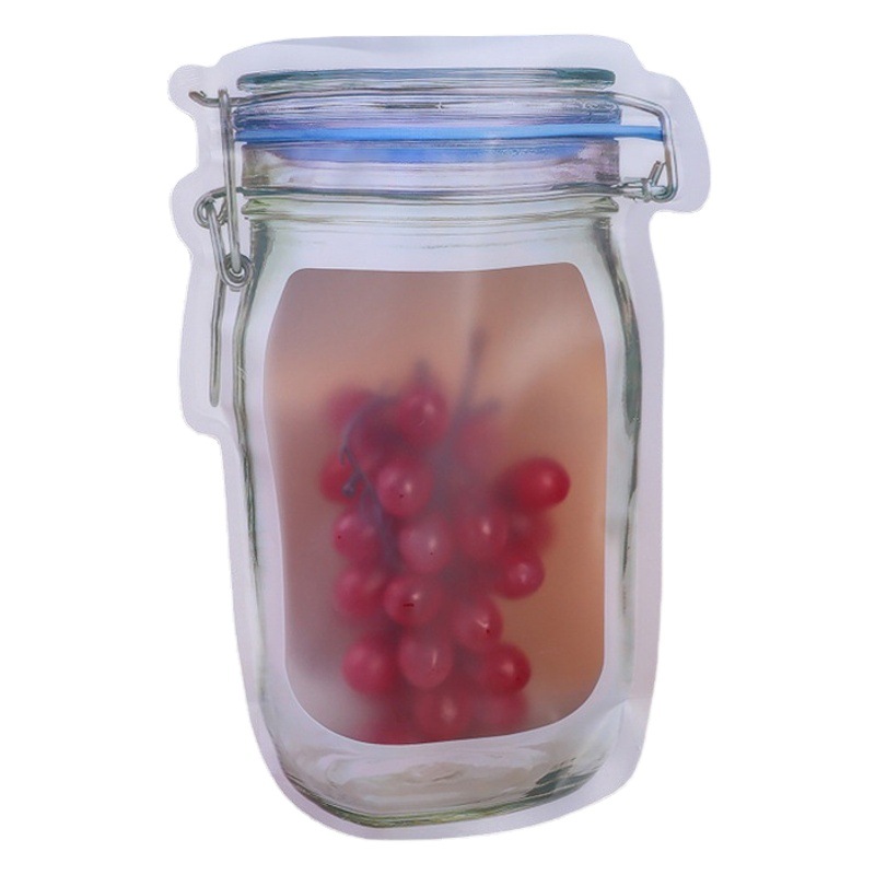 Mason botella de autosellado bolsa de embalaje de aperitivos de frutas secas granos de carne de vacuno alimentos frescos bolsa de almacenamiento bolsa de aperitivos