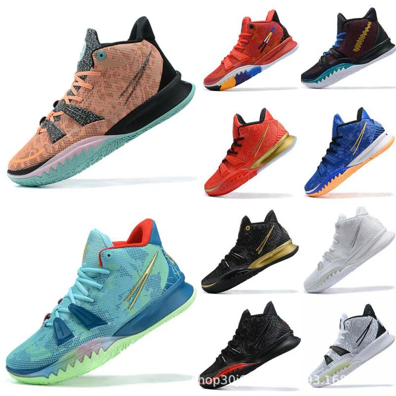 Putian Shoes Kyrie 7 Practical Basketball Shoes Kyrie 7 Luminous Black Non-Slip Wear-Resistant Breathable Men's and Women's Sports Shoes