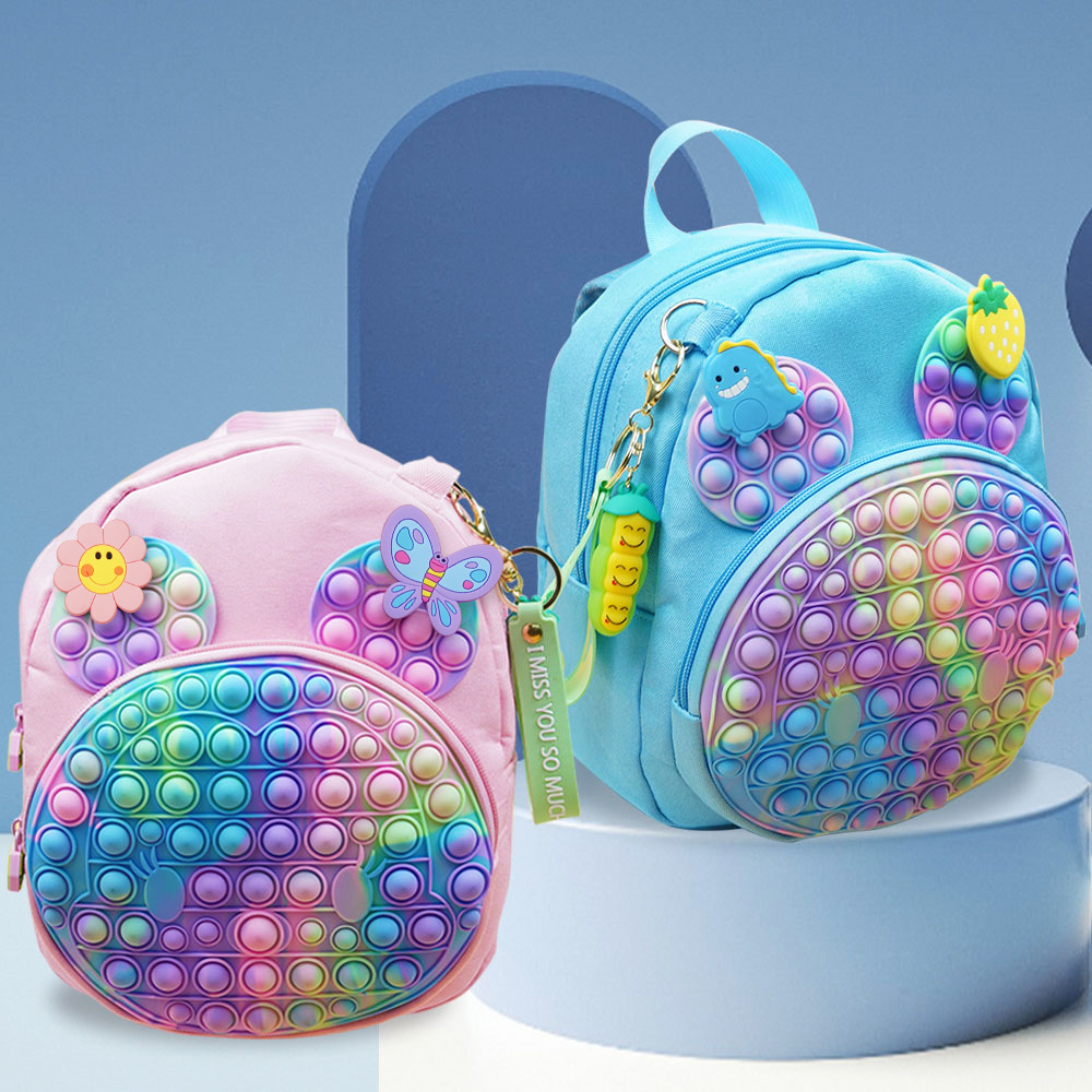 Cartoon silicone children's rainbow backpack