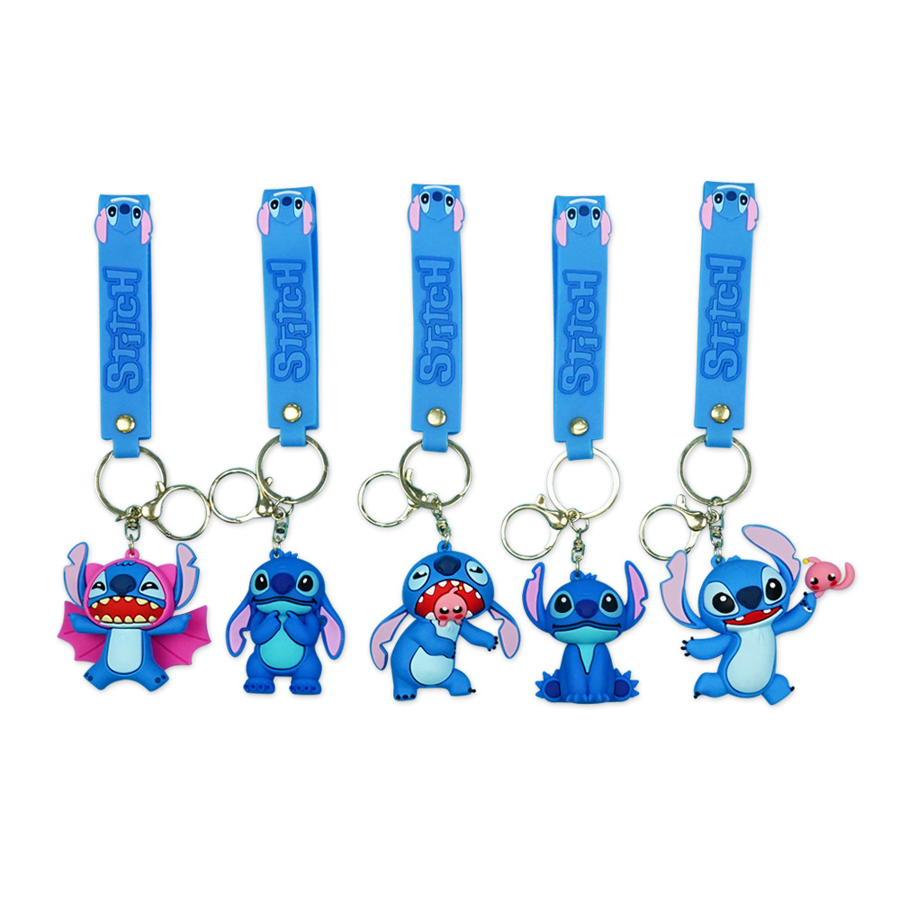 Llavero de caricatura Stitch resinado, colgante adorable para pareja, regalo festivo.