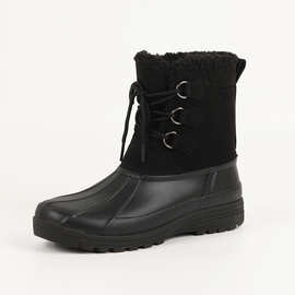 厂家冬季新款户外作业系带雪地靴长毛绒保暖棉靴大头靴