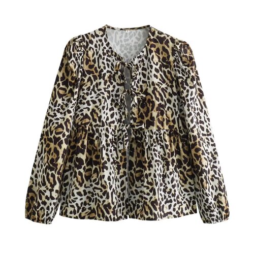 Cross-border women's clothing wholesale European and American style spring and summer loose sweet bow shirt top European and American sexy bow 
