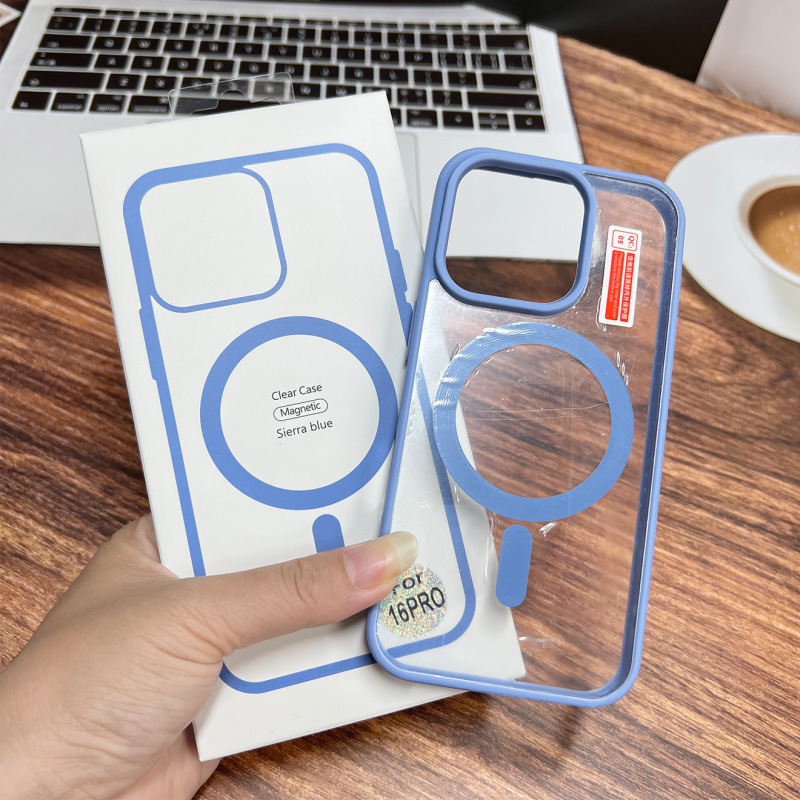 肤感磁吸壳适用iPhone17手机壳亚克力iphone16防摔15硬壳软边批发|undefined