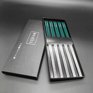 Japanese Stainless Steel Chopsticks Chopsticks Tableware Set 5 Pairs 10 Pairs Gift Box
