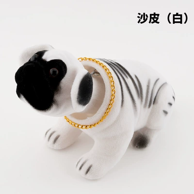 Car ornaments | shake head dog car spring - sand-white