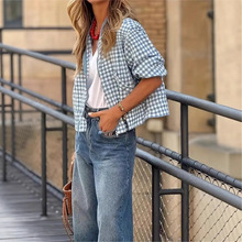 亚马逊独立站2025秋季新款格子短外套夹克宽松棒球外套