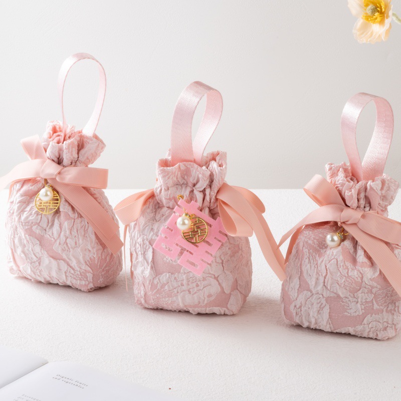 웨딩캔디백, 천가방, 웨딩캔디박스, 접이식, 고급 웨딩펜던트, 꽃, 100일연회, 웨딩선물가방