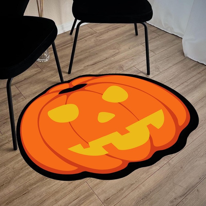 国境を越えたtemuハロウィーンカボチャは、カシミヤの玄関マットのクモの巣装飾マットアマゾンマット卸売りを模倣している|undefined
