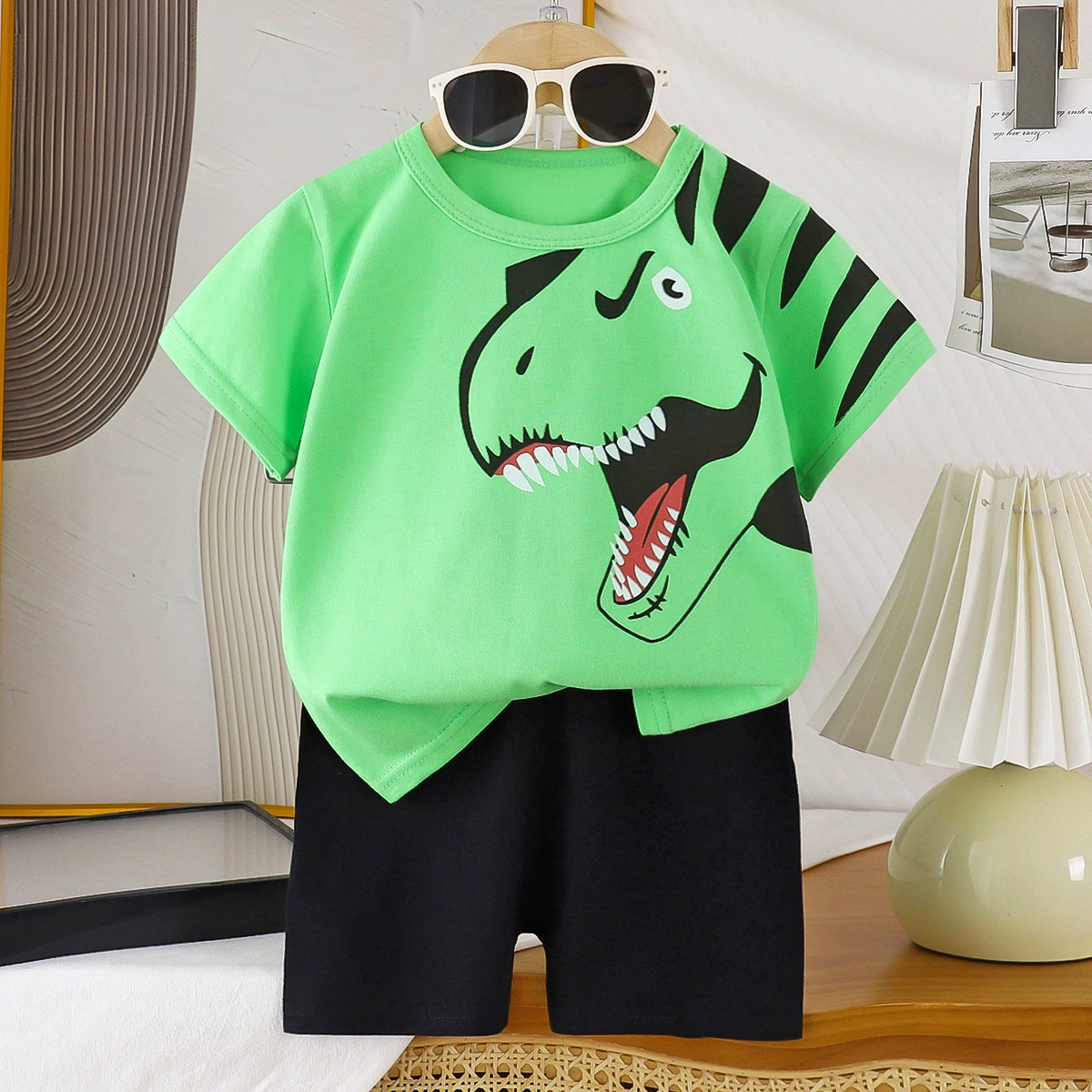 25 летних новых детских хлопчатобумажных наборов с короткими рукавами