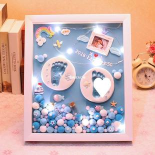 Fetal Hand and Foot Prints Commemorate Baby's Foot Mud Hair Products Baby Mud Photo Frame Wholesale Independent Station Aliexpress Manufacturer Huagen