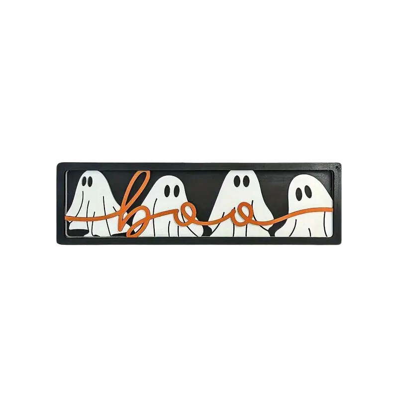 クロスボーダー新製品ハロウィンホワイトゴーストBOO木製装飾品ホームデコレーションパーティーセンターデスクトップ装飾品|undefined