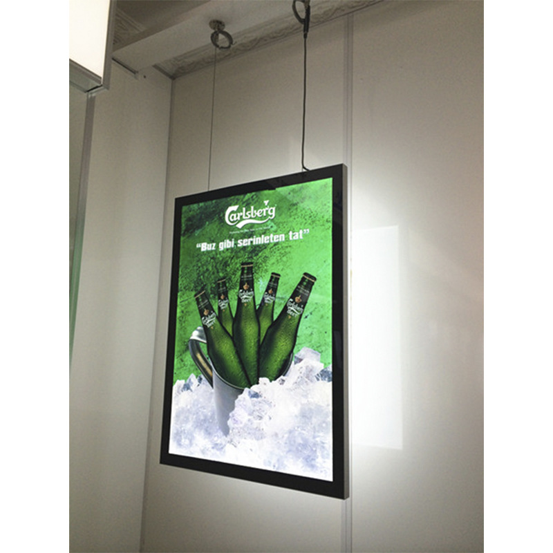 led双面磁吸灯箱 橱窗双面磁吸灯箱 铝合金吊挂式双面灯箱