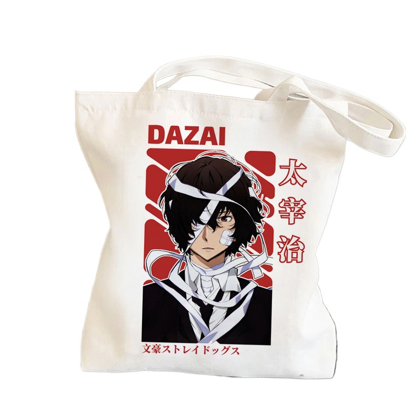 Comercio extranjero transfronterizo Bungou Stray Dogs impresión bolsa de lona Harajuku bolsa de hombro bolsa de moda bolsa de compras