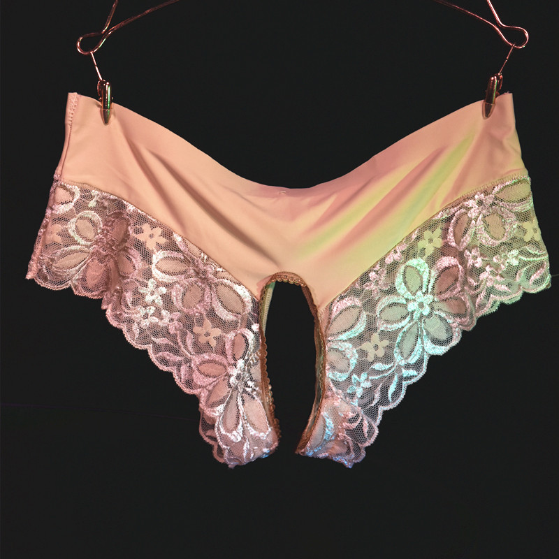 Ropa interior japonesa de mujer sexy entrepierna abierta encaje integrado calzoncillos de seda de hielo Levantamiento de cadera gratis lencería sexy más tamaño tentación