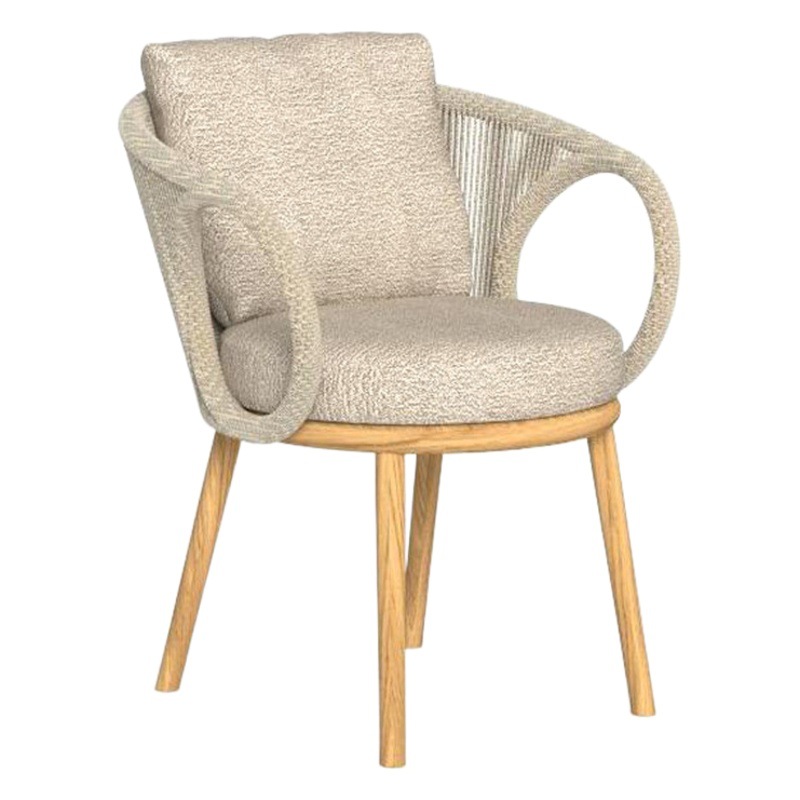 Conjunto de muebles de exterior de ratán para patio, balcón, jardín, villa, muebles de ocio al aire libre, silla de ratán de teca
