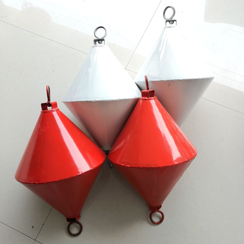 红白水上锚浮球铁皮浮标船抛锚浮标航道示位标信号靠球锥型浮标桶