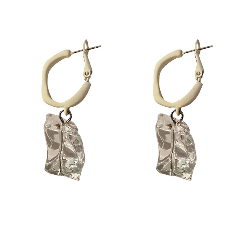 Oversized Sculptural Clear Acrylic Clip-on Earrings For Women_voghion.com