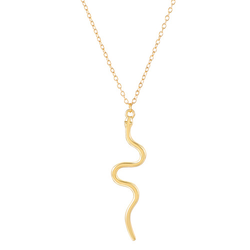 Cross-border new spiritual snake necklace for women, personalized temperament simple snake pendant lock chain punk hip-hop small snake neck chain