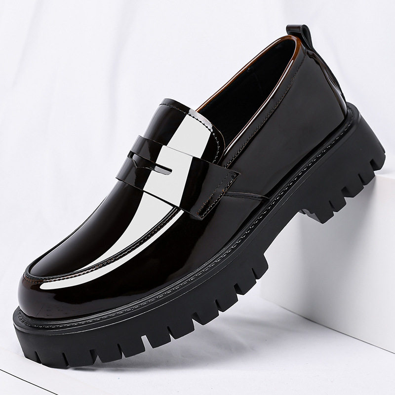 Bốt Martin nam cổ thấp mũi tròn độn đế, phong cách Anh Quốc casual, thoáng khí, chống trượt — Màu nâu, màu đen