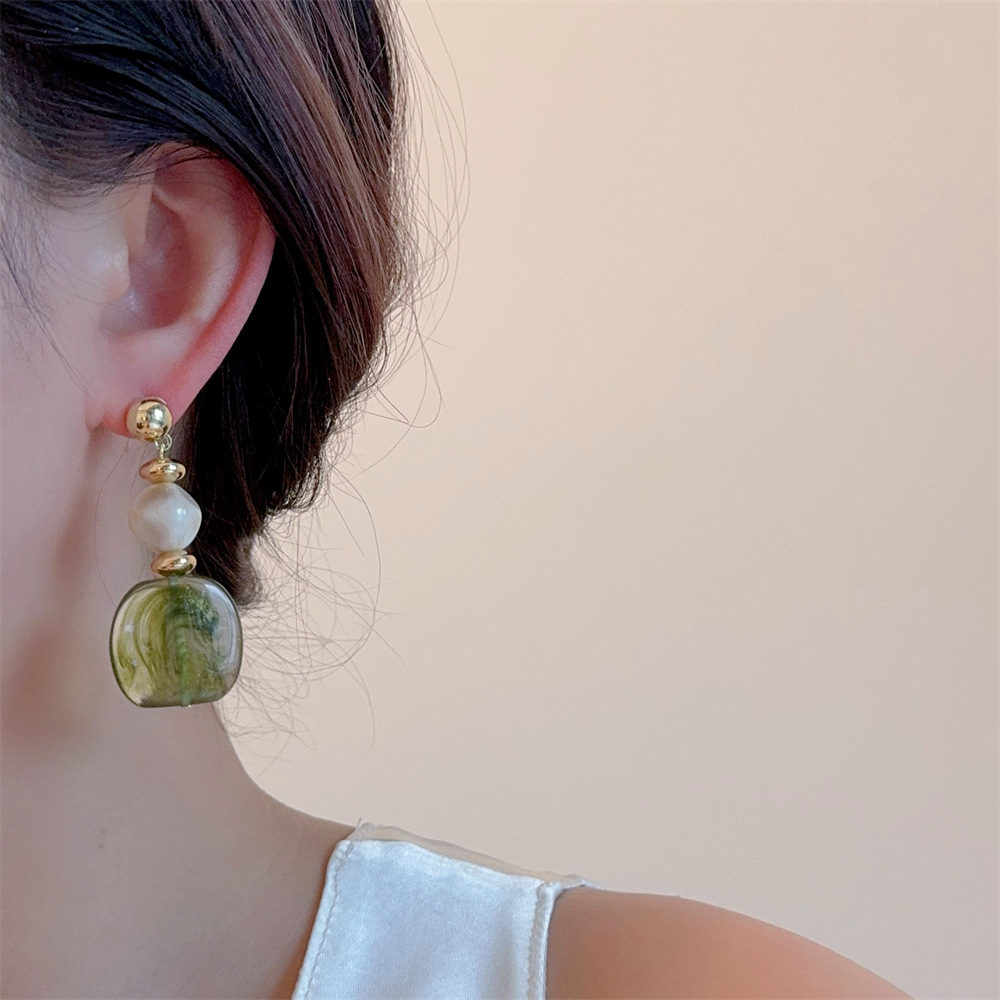 12g Weight 925 Sterling Silver Ear Needle Material Drop Earrings Classification 1 Pair Quantity Date Occasion Alloy, Resin Material Geometric, Water Droplets Pattern All Seasons Season Women's Gender Plating Design Modern Style, Simple Style Style 1 Pair Modern Style Simple Style Geometric Water Droplets Plating Alloy Resin Drop Earrings 4