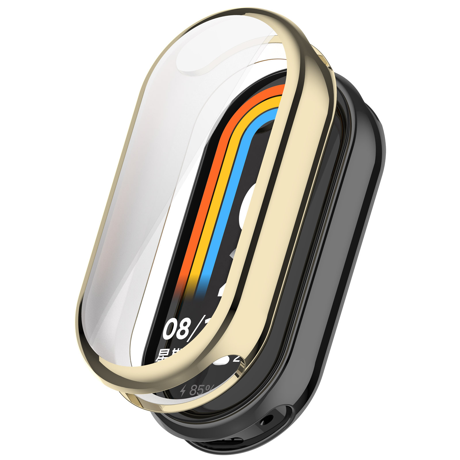 Funda protectora de TPU galvanizada todo incluido, adecuada para Xiaomi Mi Band 9 y 10, versión Mi Band 8 con NFC, cubierta protectora de goma suave.