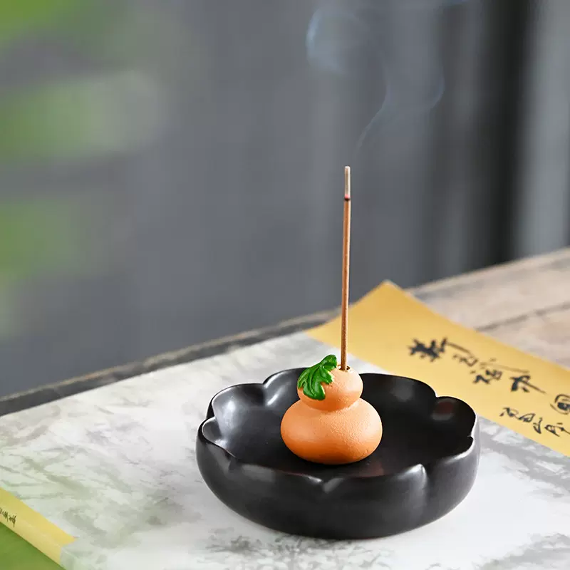 线香插香炉熏香檀香炉家用室内便携香座香托仿古香插香薰炉摆件