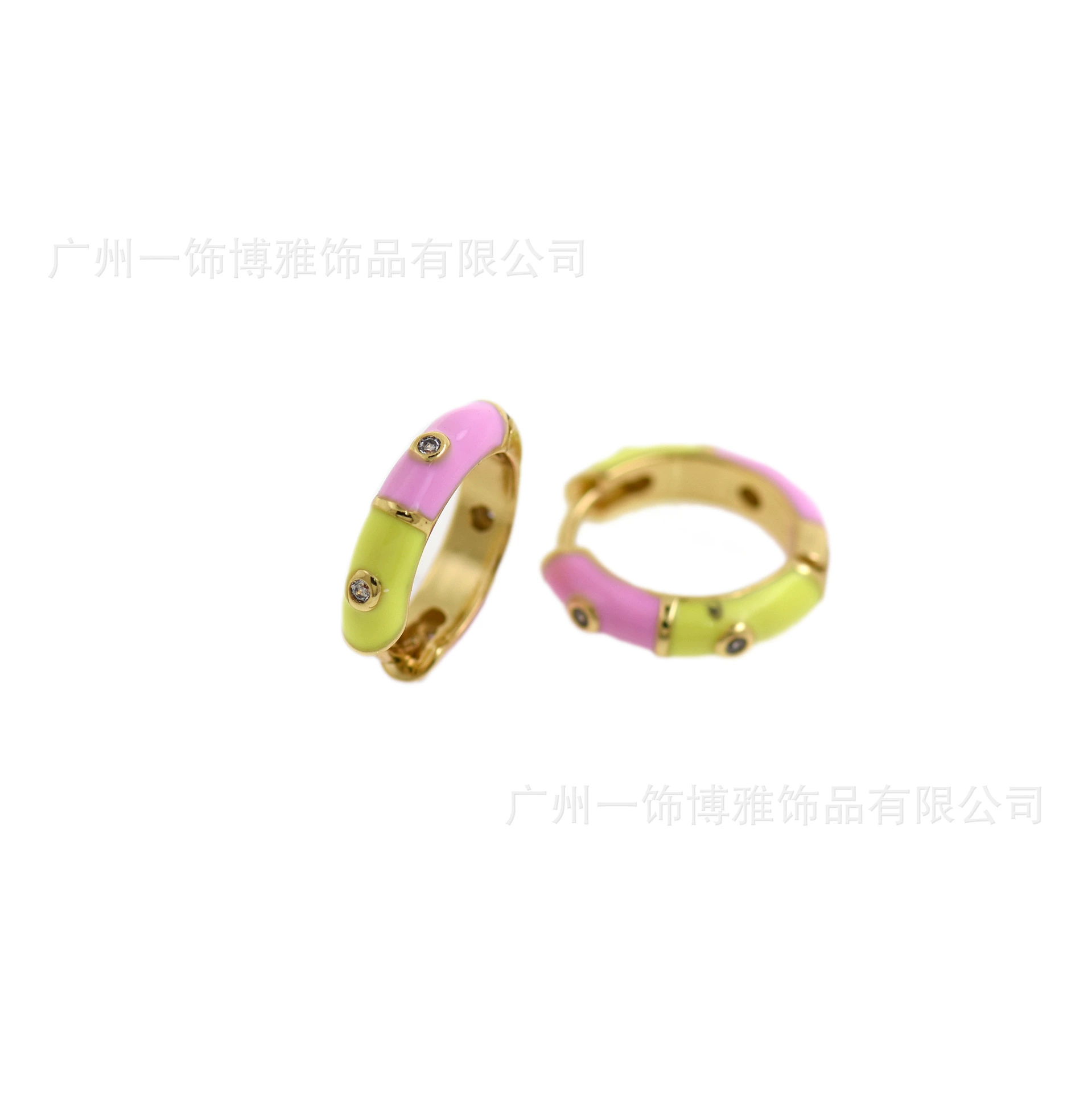 (Cross-border trading), creative universal enamel, copper earrings with zircon