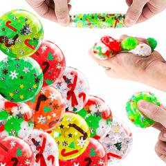 国境を越えた新しいクリスマスベントウォータービーズボールピンチストレスリリーフグレープボールおもちゃソフトプラスチック減圧スクイーズボール