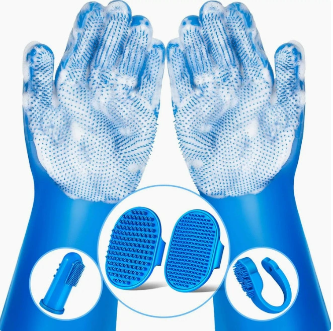 Щенки Зубная щетка Собака Чистка зубов Силиконовый кошачий кошачий кошачий зубной щетка Чистая зубы Домашнее животное Набор из шести частей